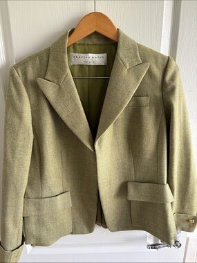 Charles Nolan Green Tweed Blazer